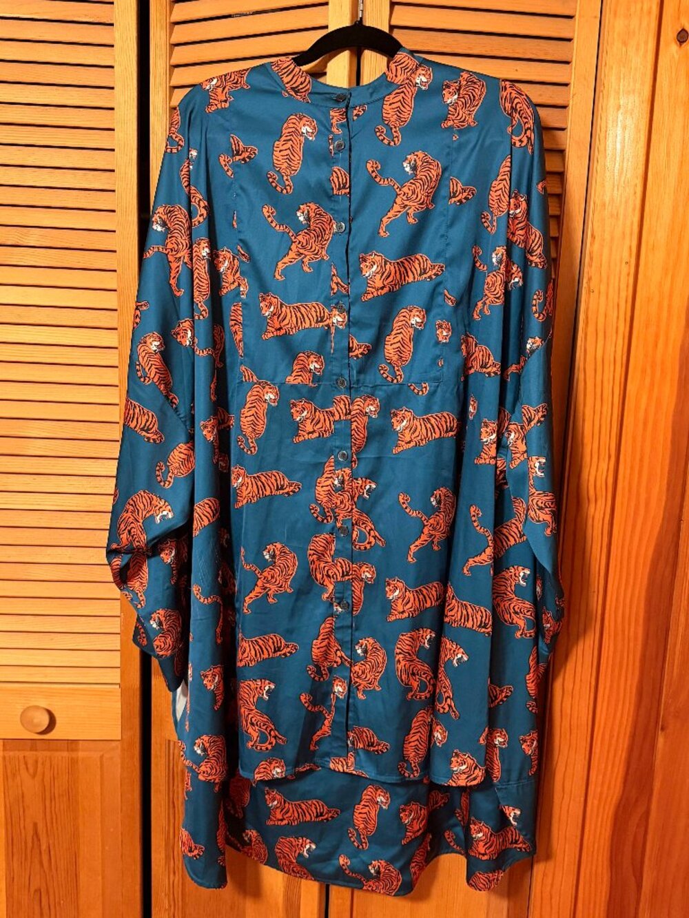 Dressed in Lala - Wild Woman Satin Playsuit TOP ONLY - Sz XL